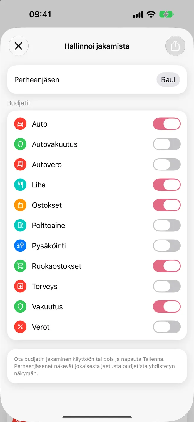 Hallinnoi jakamista