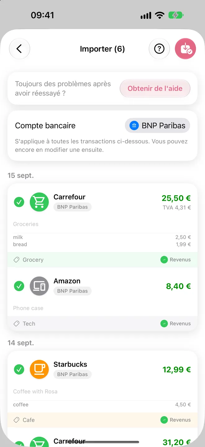 Vérifier et importer