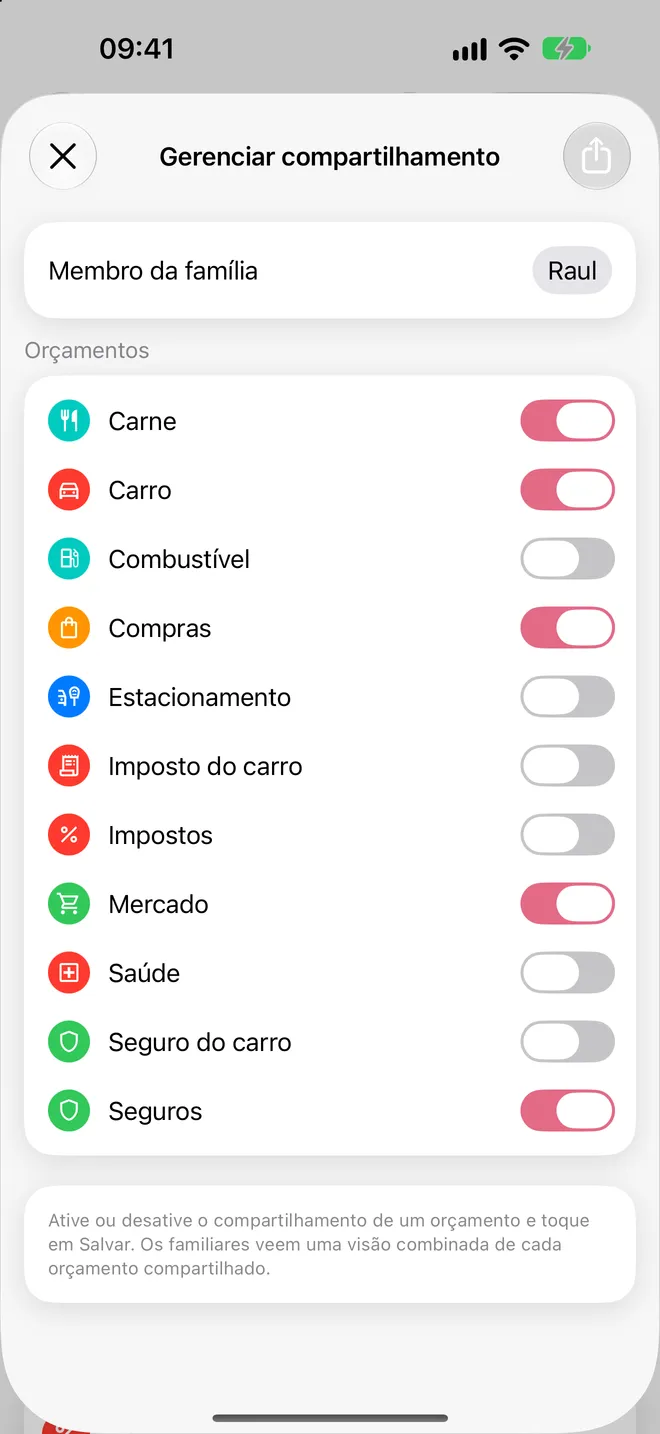 Gerenciar compartilhamento