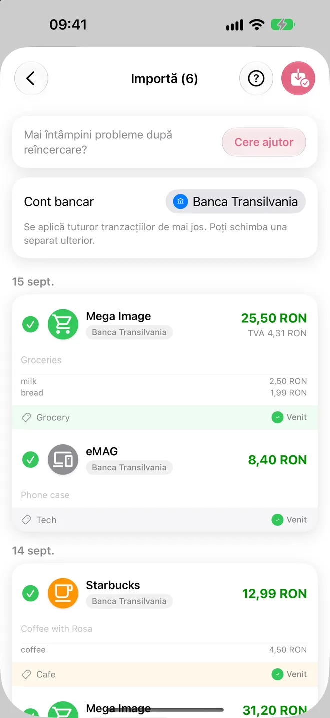 Verifică și importă