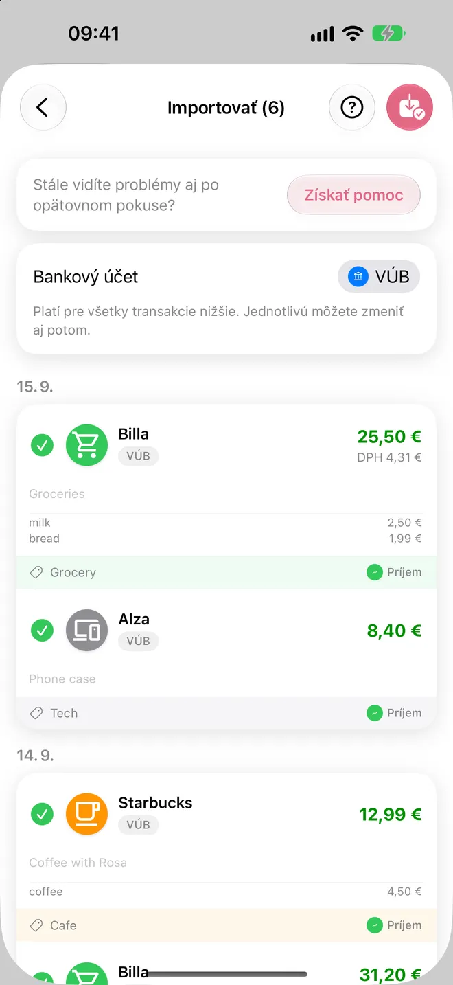 Overiť a importovať